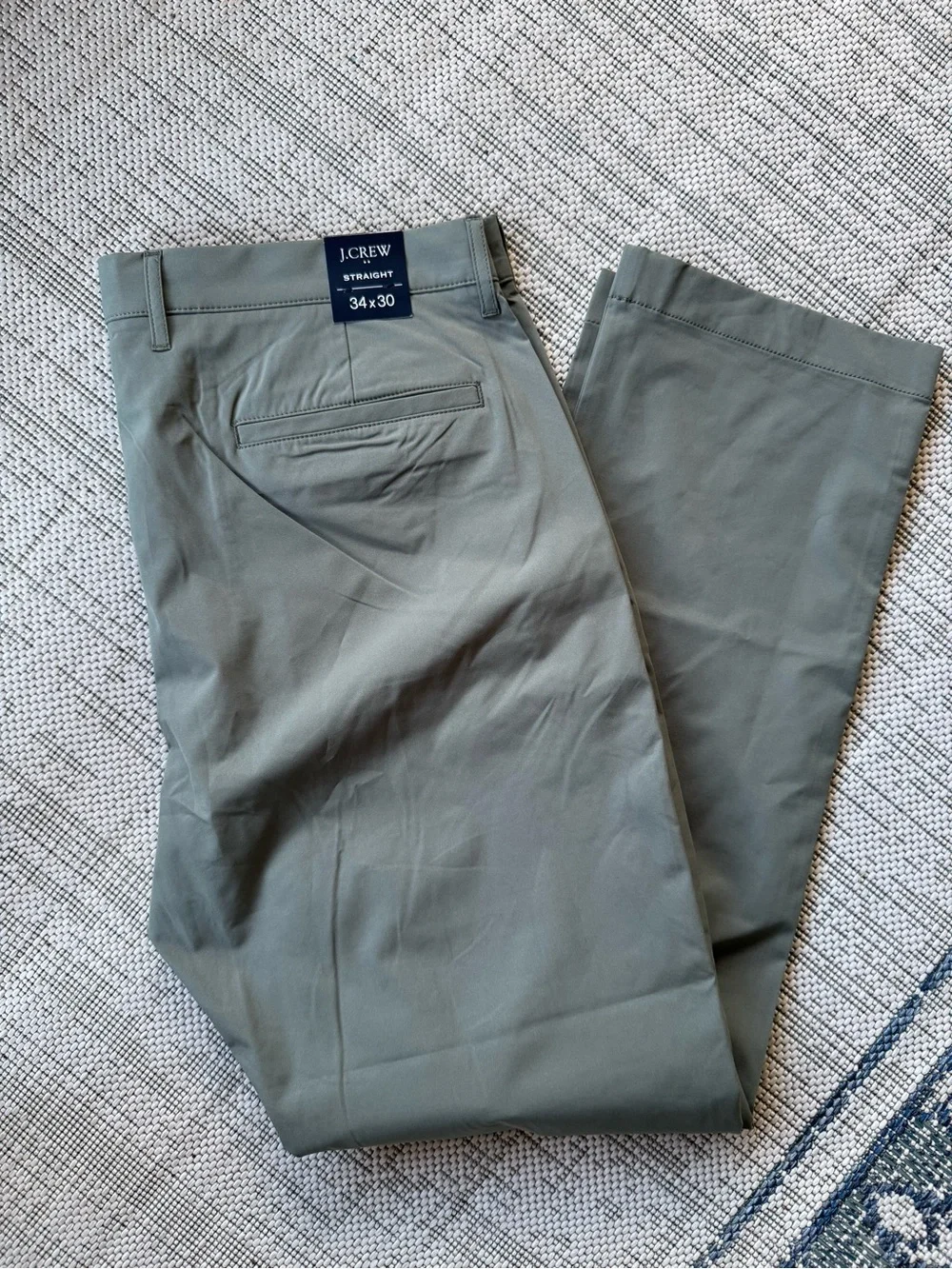 NWT J. Crew Grey GreenFlex Slim Tech Pants Mens Size 34x30